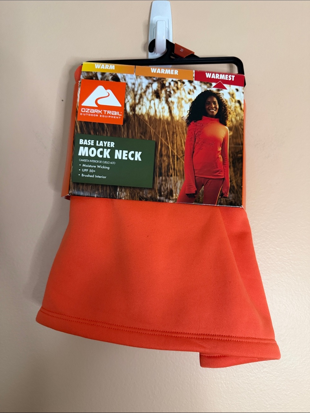 Ozark Trail Women's Orange Mock Neck Base Layer